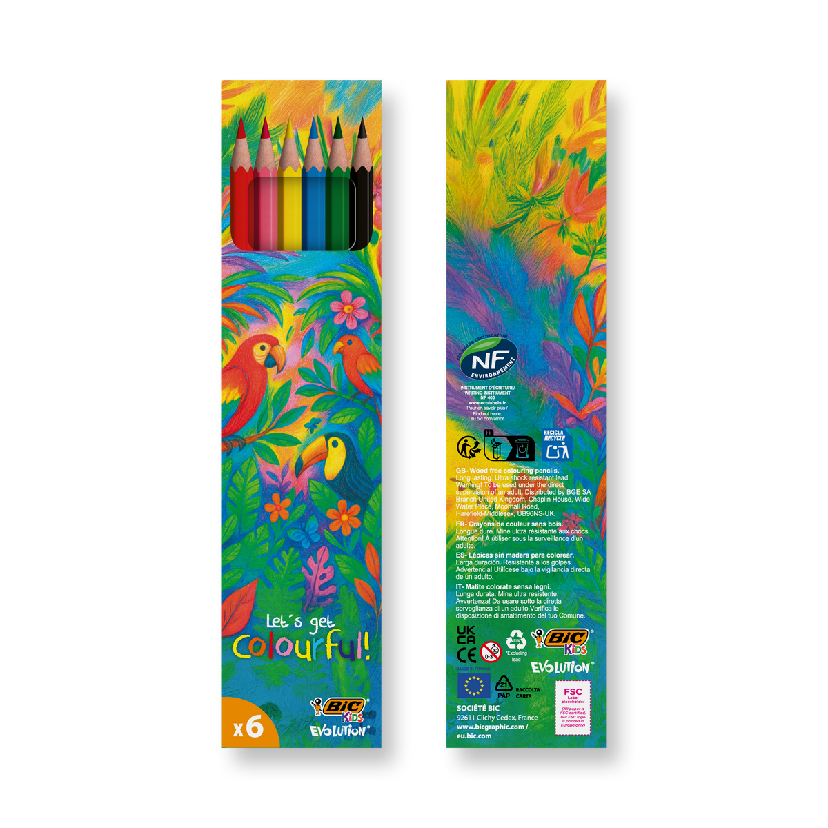 Set de 6 crayons de couleurs