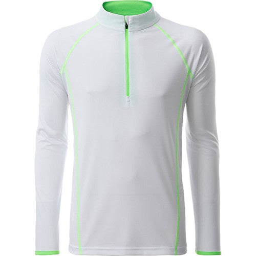 Maillot_running_Homme_blanc_vert_vif_Devant_JN498_CYBER25.jpg
