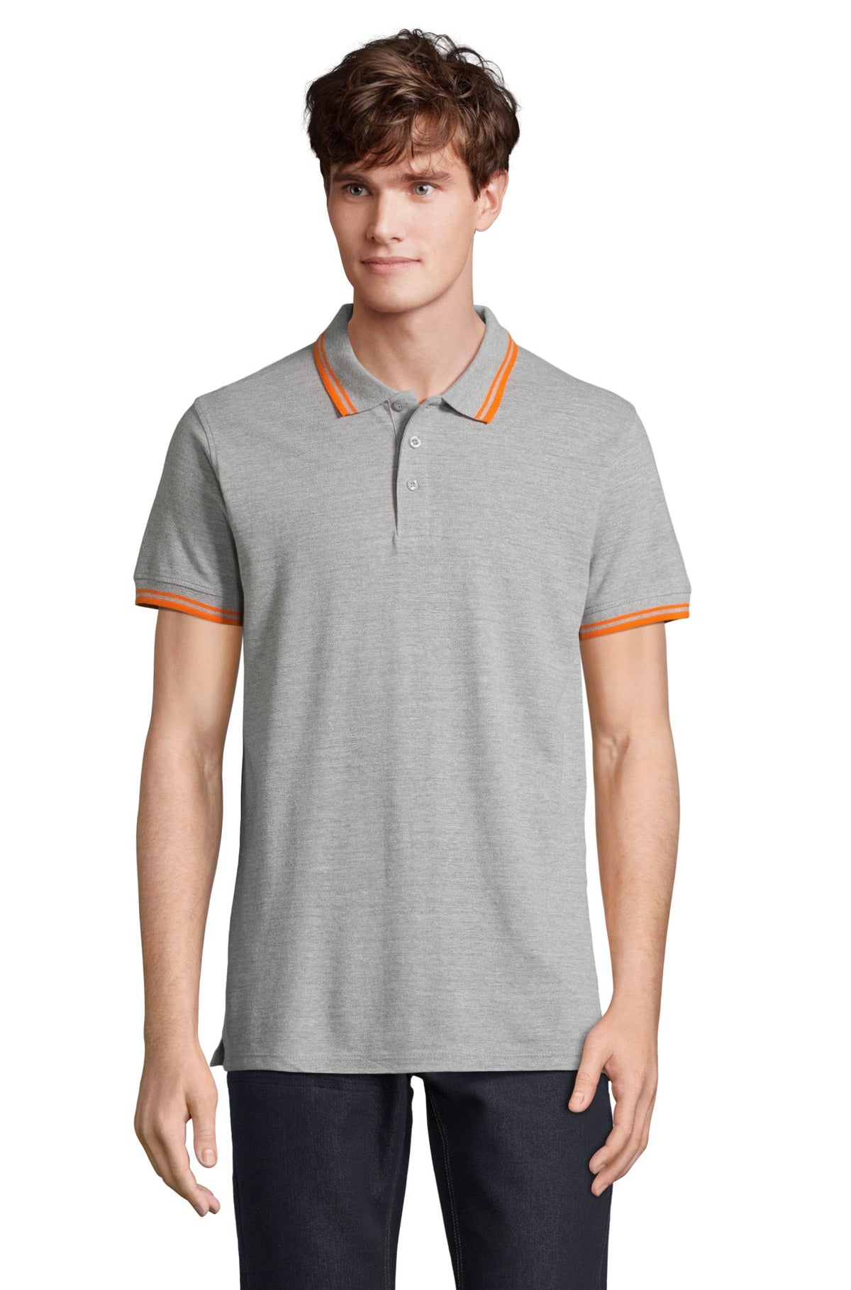 Gris chiné / Orange