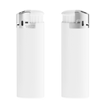 Corps blanc opaque, base blanche, poussoir blanc, capot chrome