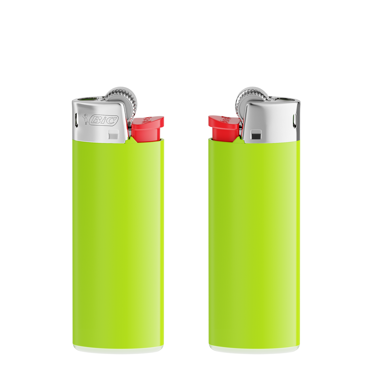 Corps vert pomme / base blanche / poussoir rouge / capot chrome