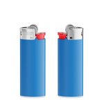 Corps bleu - base blanche - poussoir rouge - capot chrome