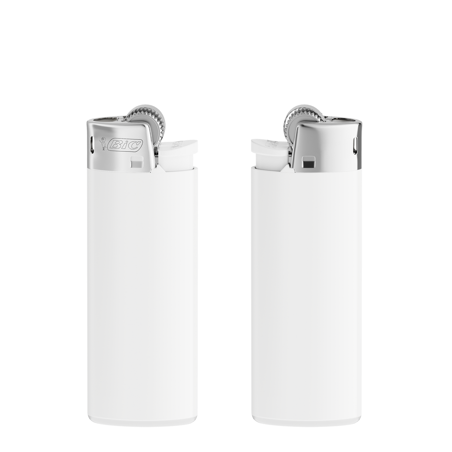 Corps blanc opaque - Base blanche - poussoir blanc - capot chrome