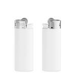 Corps blanc opaque - Base blanche - poussoir blanc - capot chrome