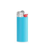 Corps bleu clair - base blanche - poussoir rouge - capot chrome