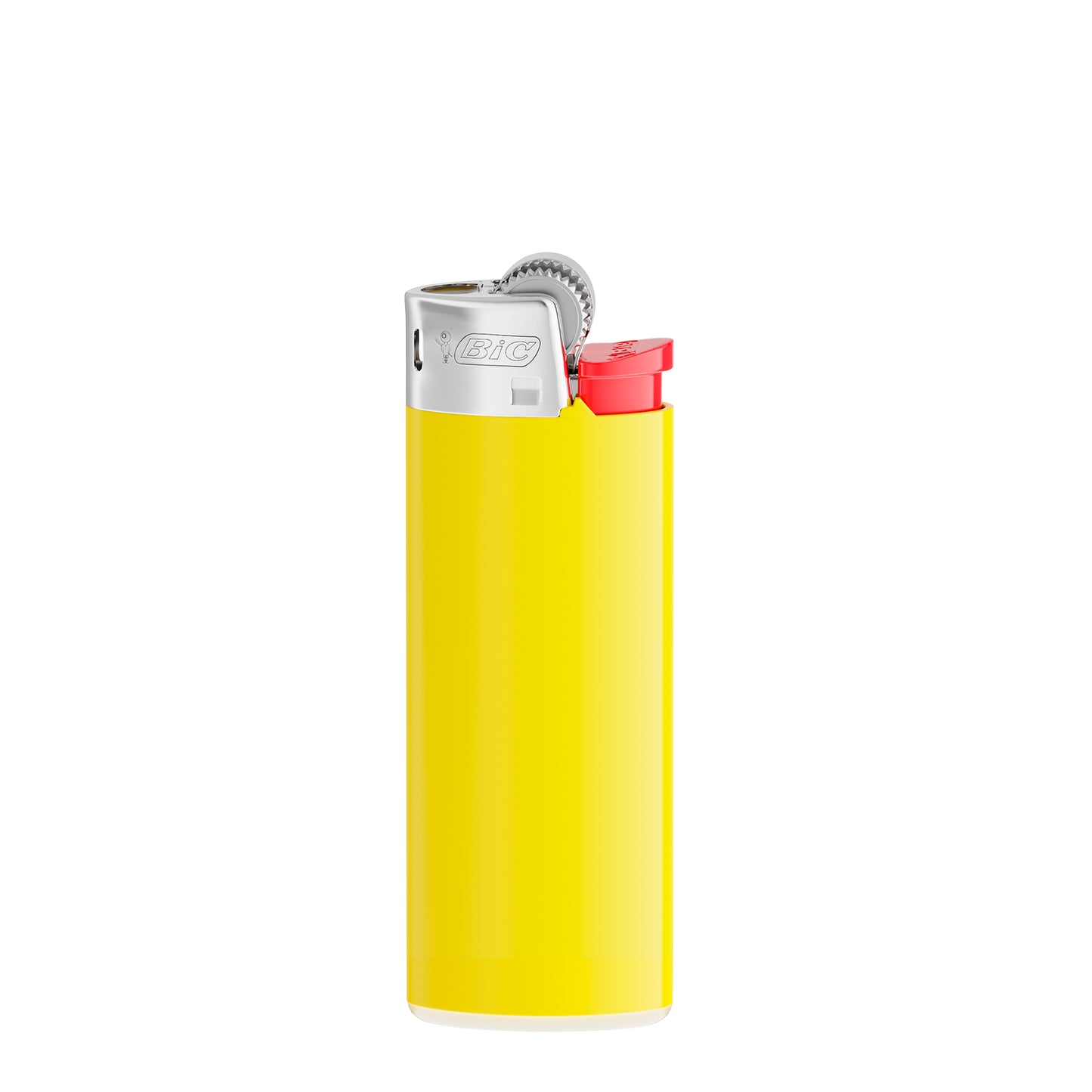 Corps jaune clair - base blanche - poussoir rouge - capot chrome