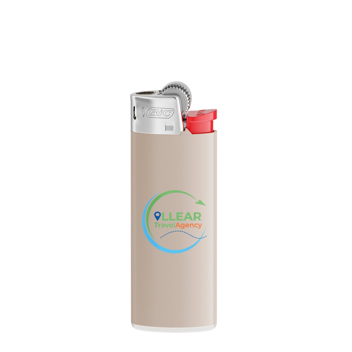 Corps gris chaud - base blanche - poussoir rouge - capot chrome