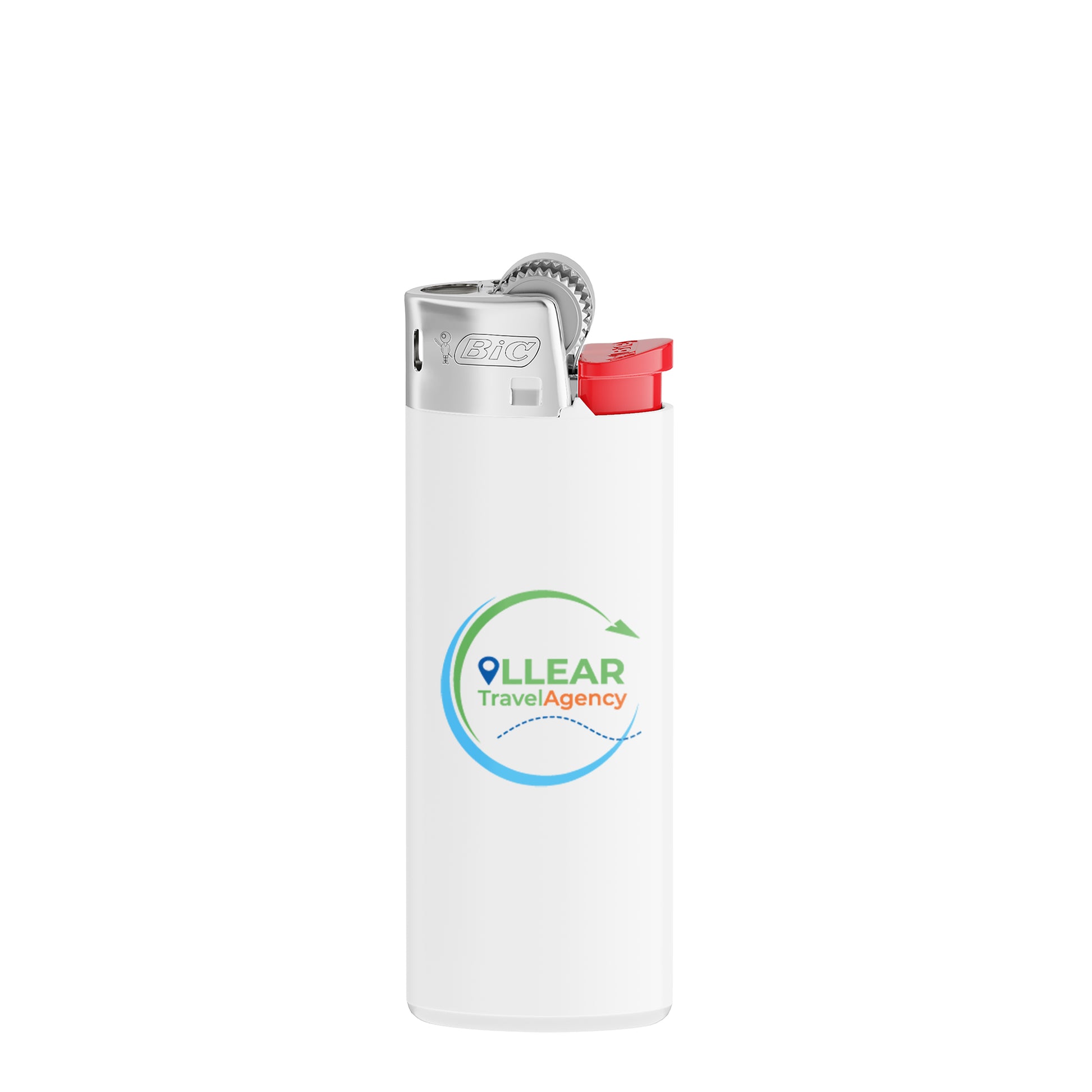 Corps blanc opaque - base blanche - poussoir rouge - capot chrome