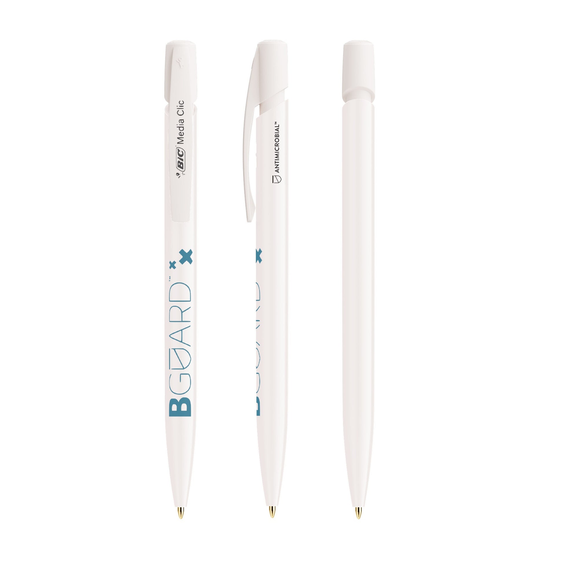 Stylo bille BIC® Media Clic BGUARD™ Antimicrobial Ecolutions® Logo Antimicrobial