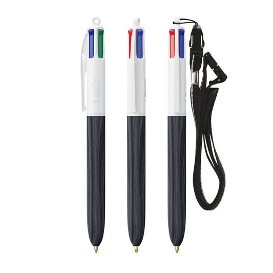BIC® 4 Couleurs Wood Style with Lanyard