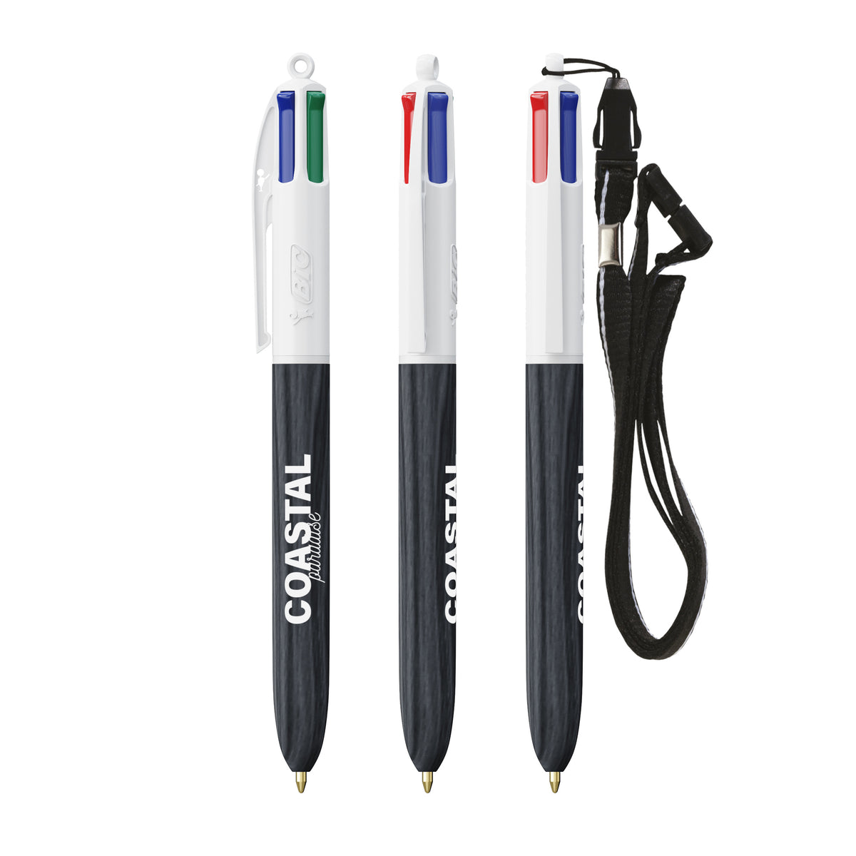 BIC® 4 Couleurs Wood Style with Lanyard