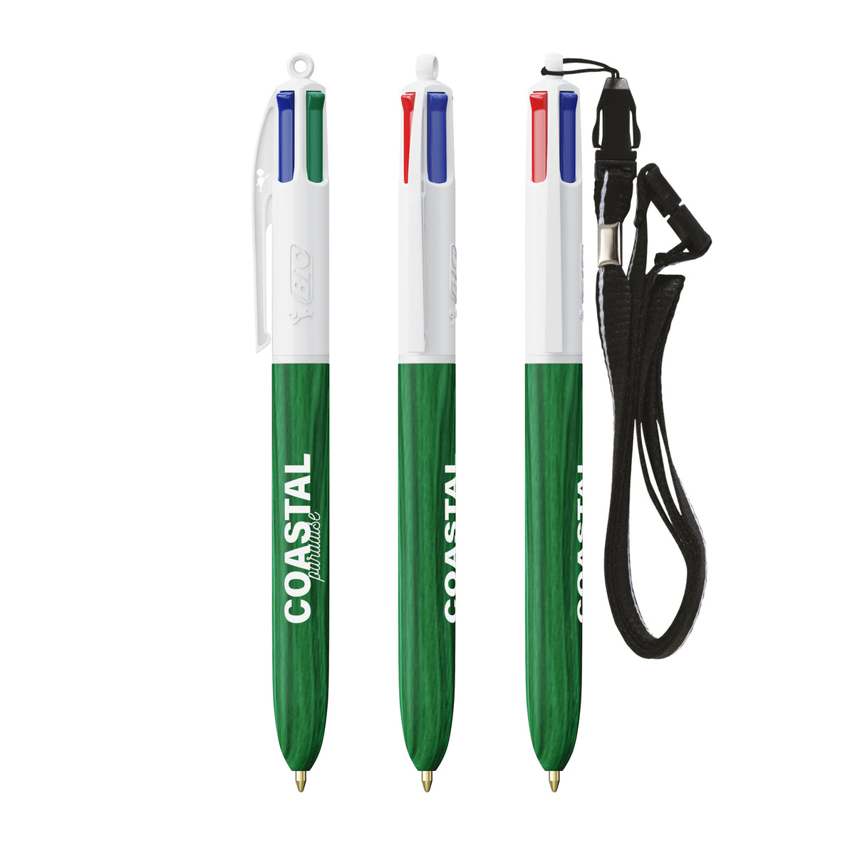 BIC® 4 Couleurs Wood Style with Lanyard