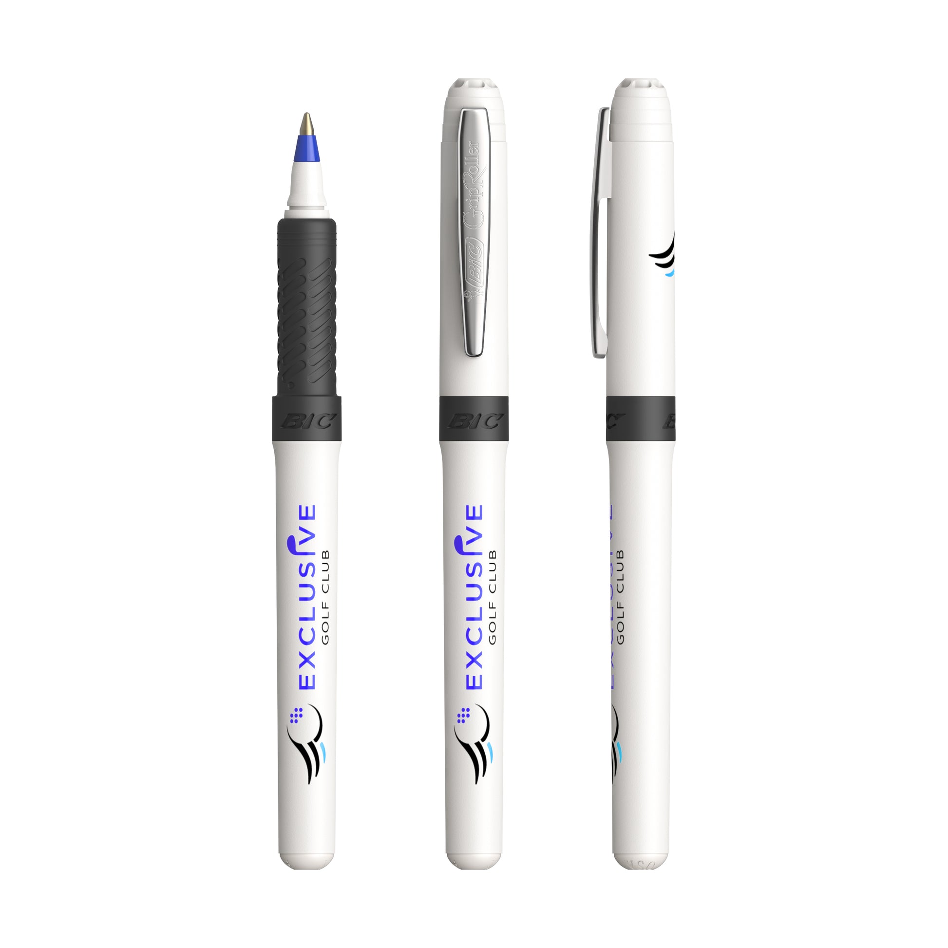 Blanc - Chrome - encre bleue