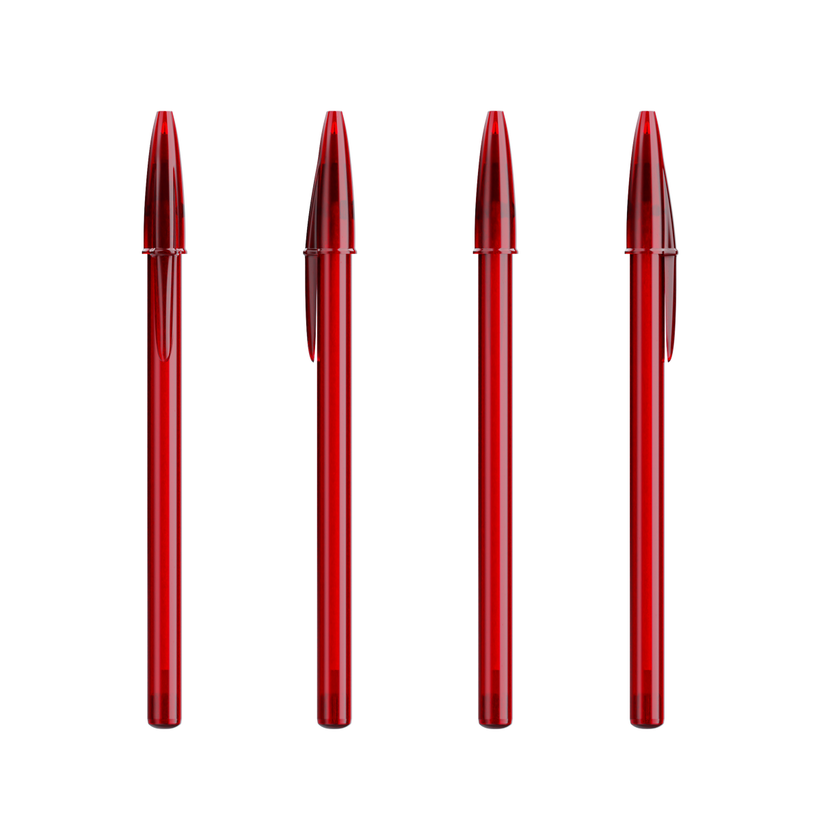 Rouge Transparent / Rouge Transparent / Encre Bleue