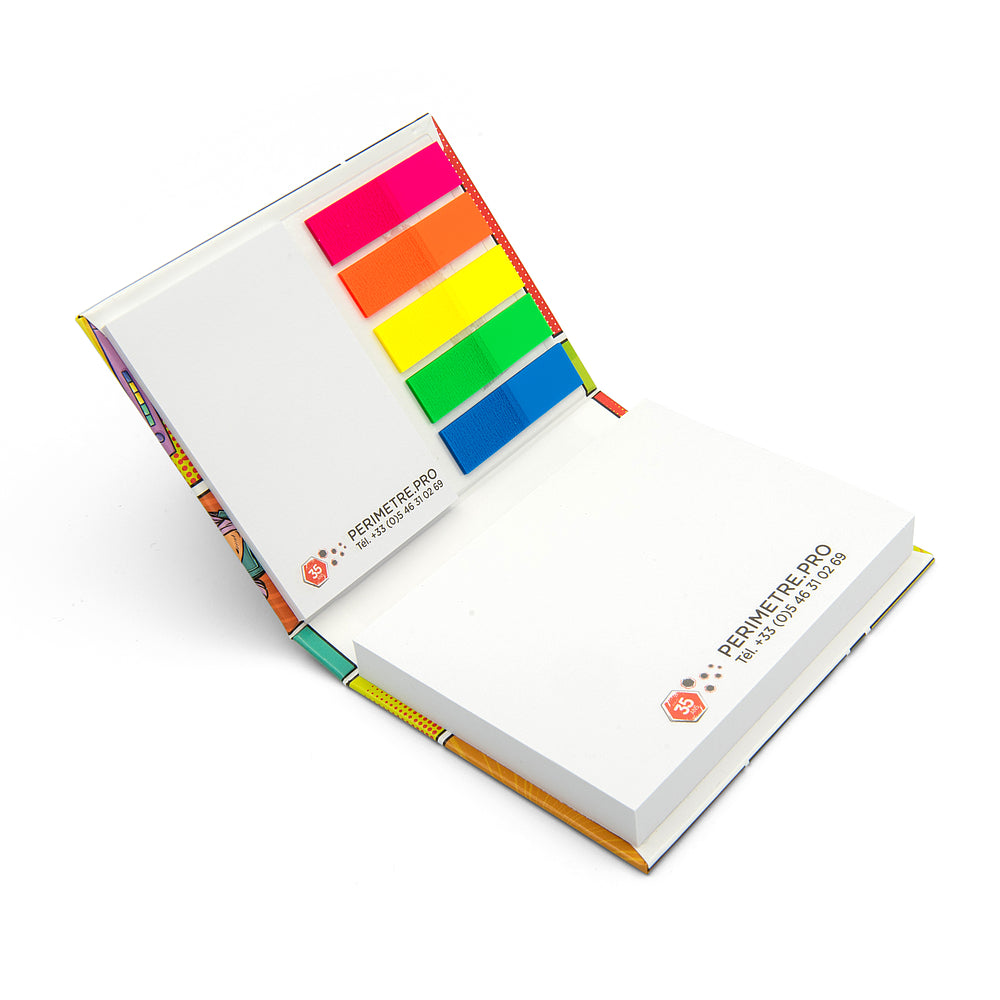 Bloc-notes adhésifs avec couverture rigide
