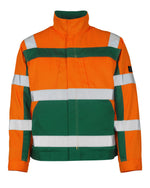 SAFE COMPETE Veste - Hi-vis Orange/Vert bouteille