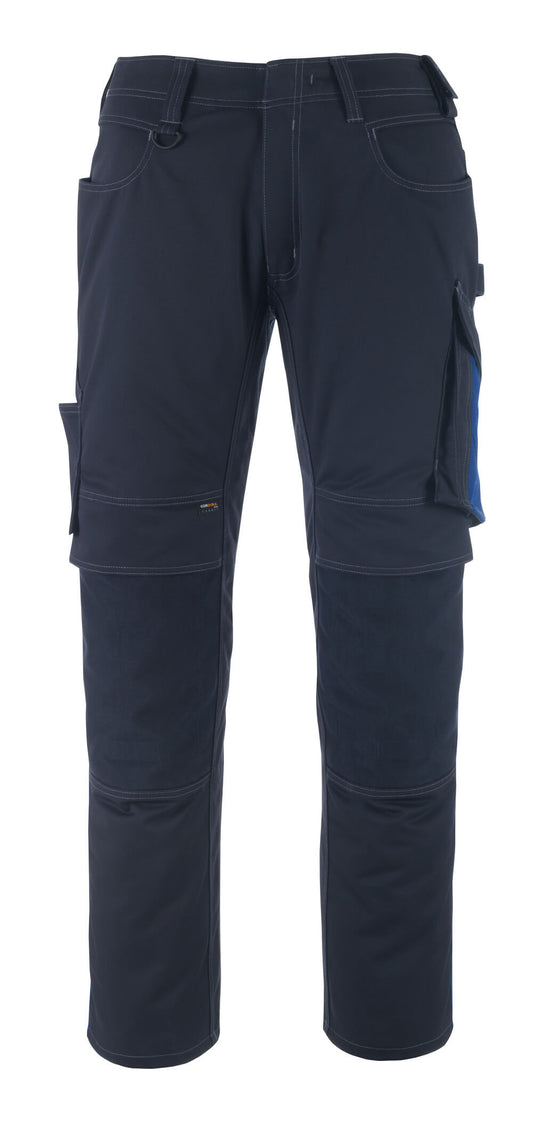 UNIQUE Pantalon avec poches genouillères - Marine foncé/Bleu roi