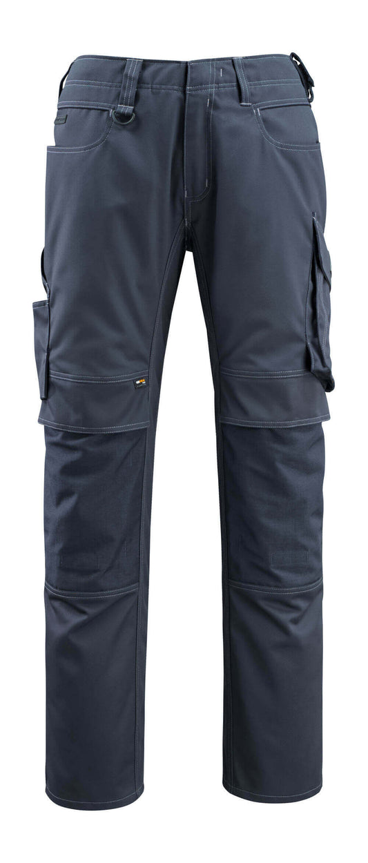 UNIQUE Pantalon avec poches genouillères - Marine foncé