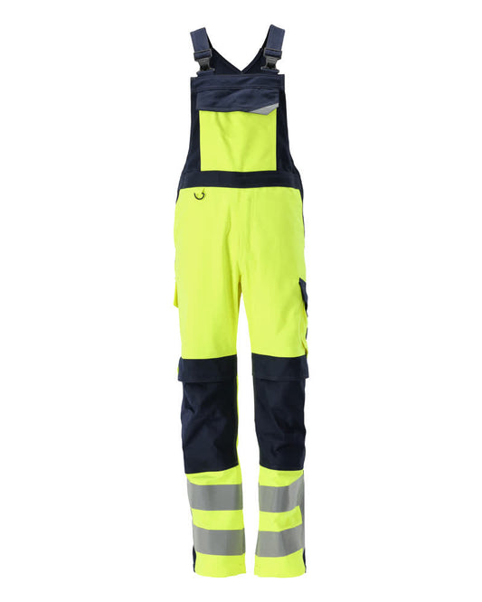 MULTISAFE Salopette avec poches genouillères - Hi-vis Jaune/Marine foncé