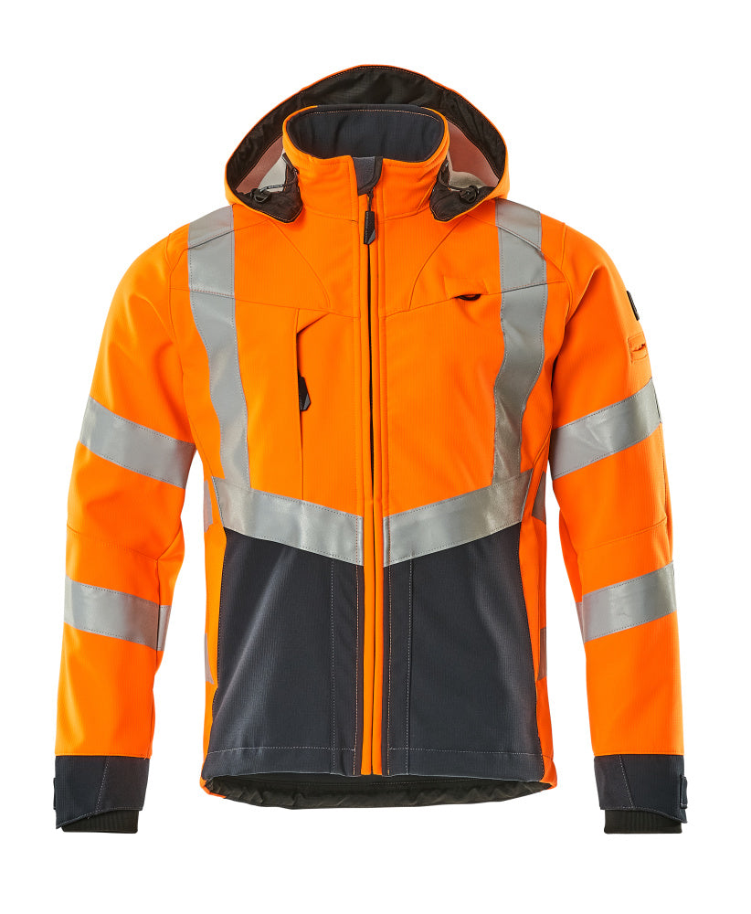 SAFE SUPREME Veste Softshell - Hi-vis Orange/Marine foncé