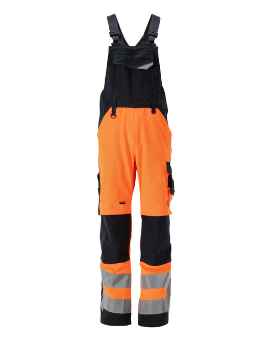 SAFE SUPREME Salopette avec poches genouillères - Hi-vis Orange/Marine foncé
