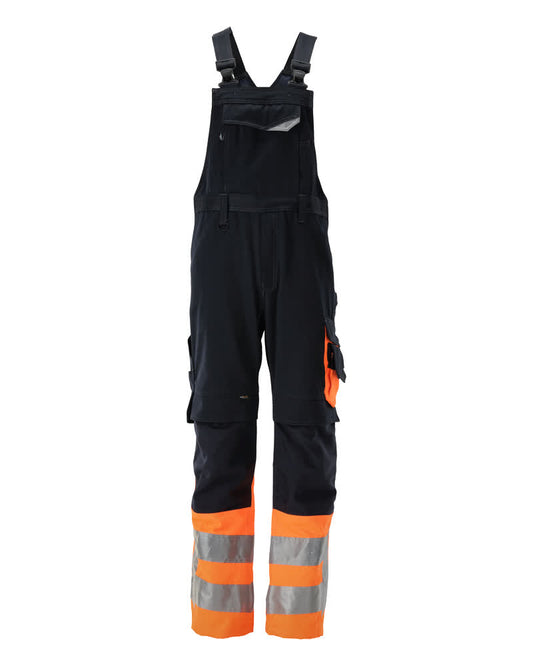 SAFE SUPREME Salopette avec poches genouillères - Marine foncé/Hi-vis orange