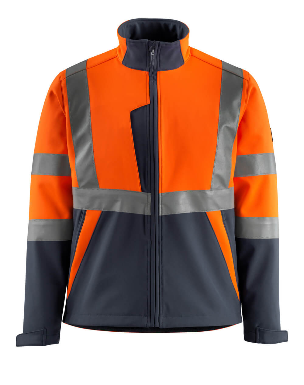 SAFE LIGHT Veste Softshell - Hi-vis Orange/Marine foncé