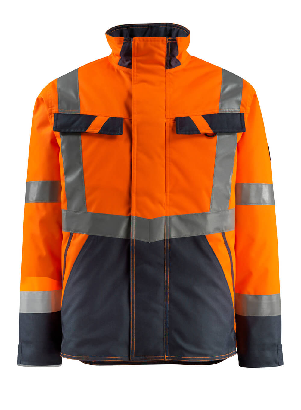 SAFE LIGHT Veste grand froid - Hi-vis Orange/Marine foncé