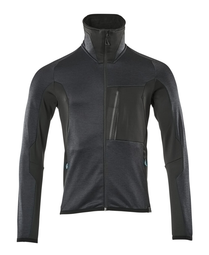 ADVANCED Pull polaire zippé - Marine foncé/Noir