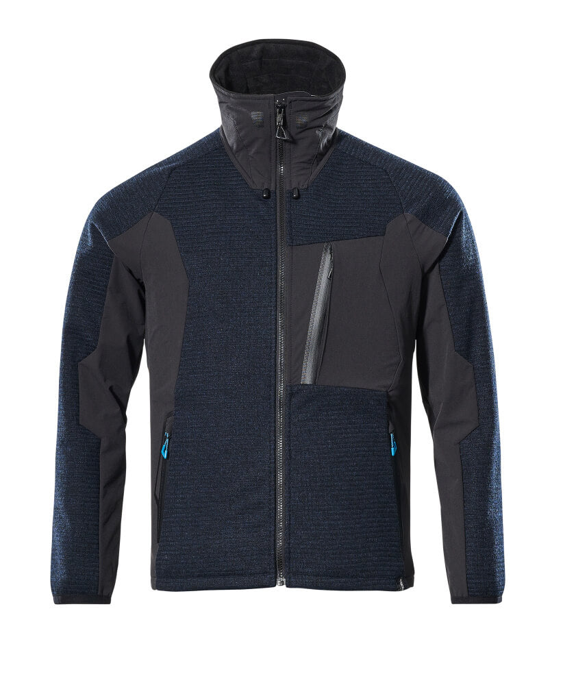 ADVANCED Veste tricot zippé - Marine foncé/Noir