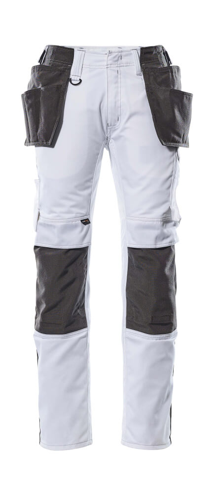 UNIQUE Pantalon avec poches flottantes - Blanc/Anthracite foncé