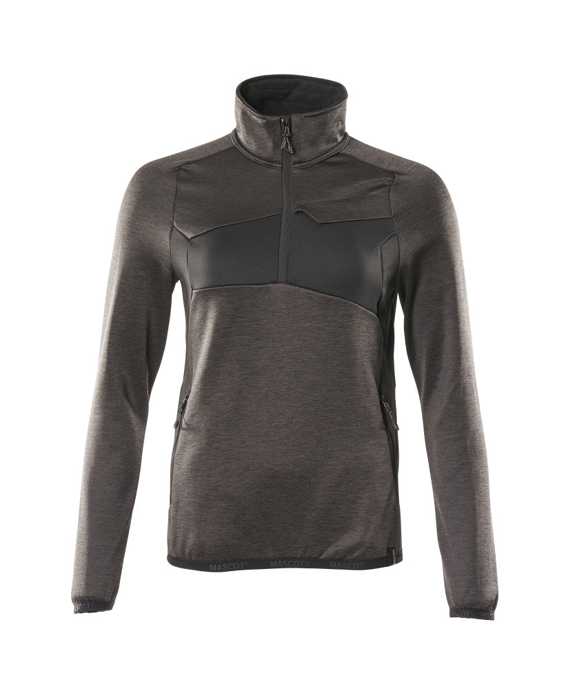 ACCELERATE Pull polaire demi-zippé - Anthracite foncé/Noir
