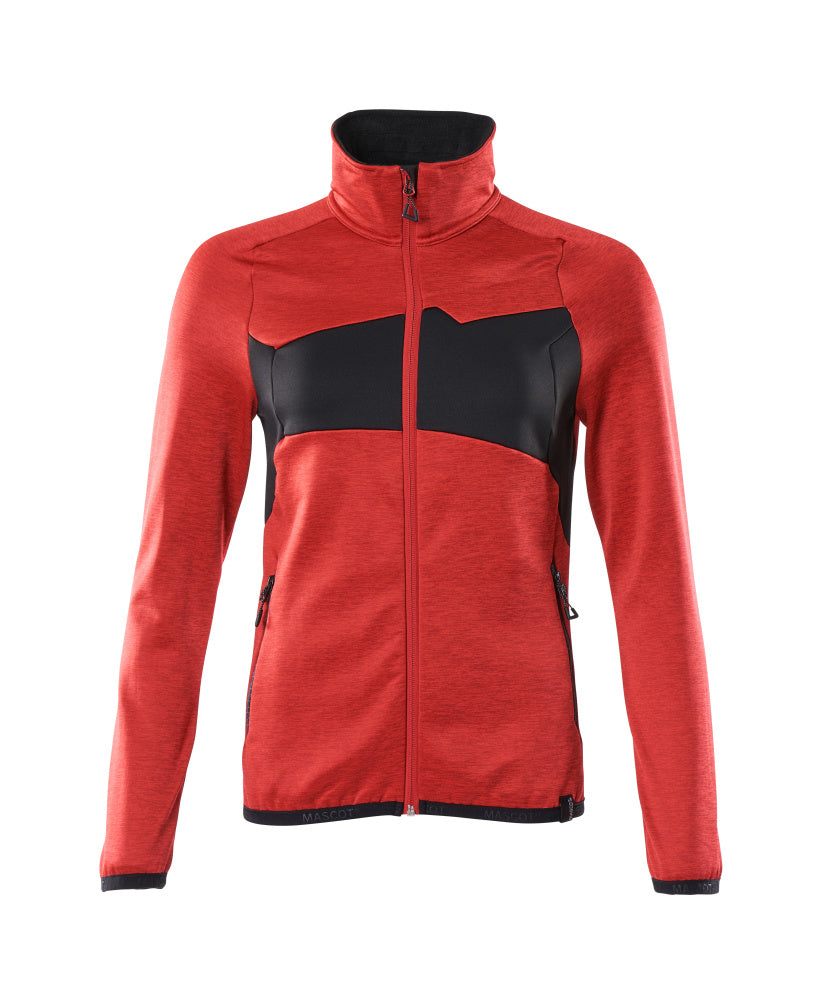 ACCELERATE Pull polaire zippé - Rouge trafic/Noir