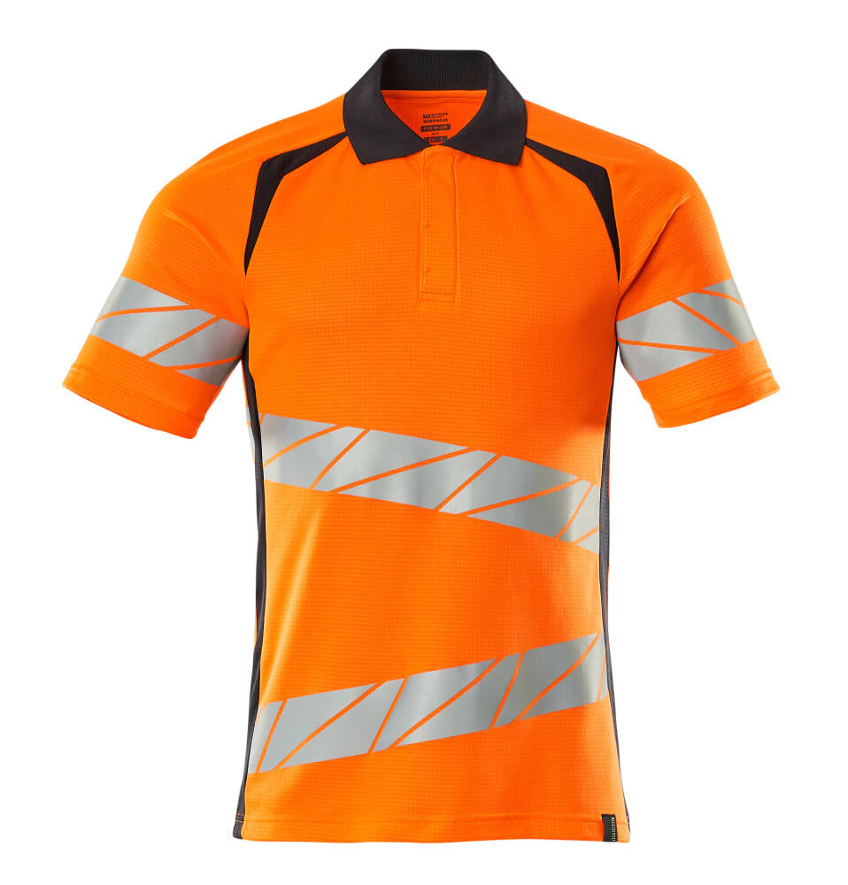 ACCELERATE SAFE Polo - Hi-vis Orange/Marine foncé