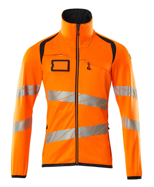 ACCELERATE SAFE Pull polaire zippé - Hi-vis Orange/Marine foncé