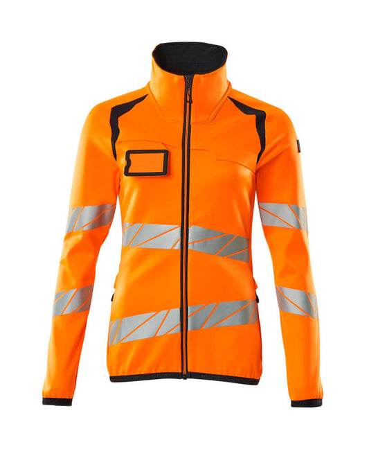 ACCELERATE SAFE Pull polaire zippé - Hi-vis Orange/Marine foncé
