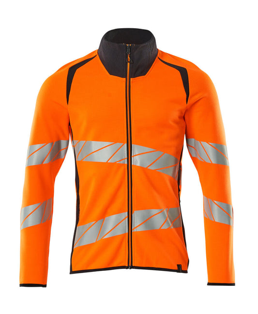 ACCELERATE SAFE Sweatshirt zippé - Hi-vis Orange/Marine foncé