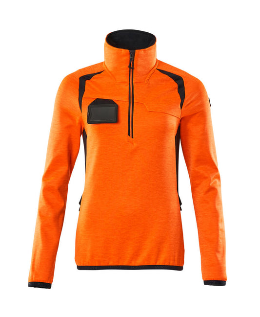 ACCELERATE SAFE Pull polaire demi-zippé - Hi-vis Orange/Marine foncé