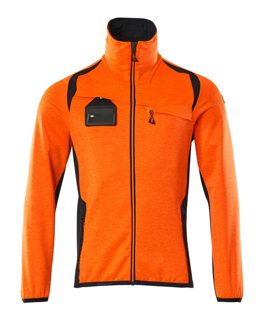 ACCELERATE SAFE Pull polaire zippé - Hi-vis Orange/Marine foncé