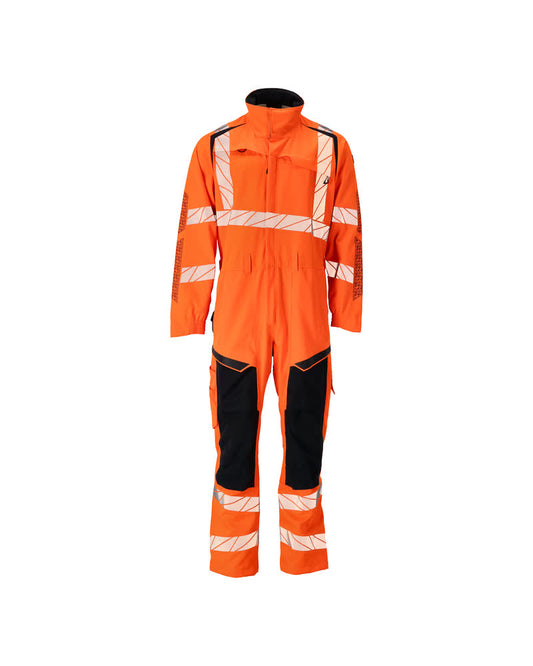 ACCELERATE SAFE Combinaison avec poches genouillères - Hi-vis Orange/Marine foncé