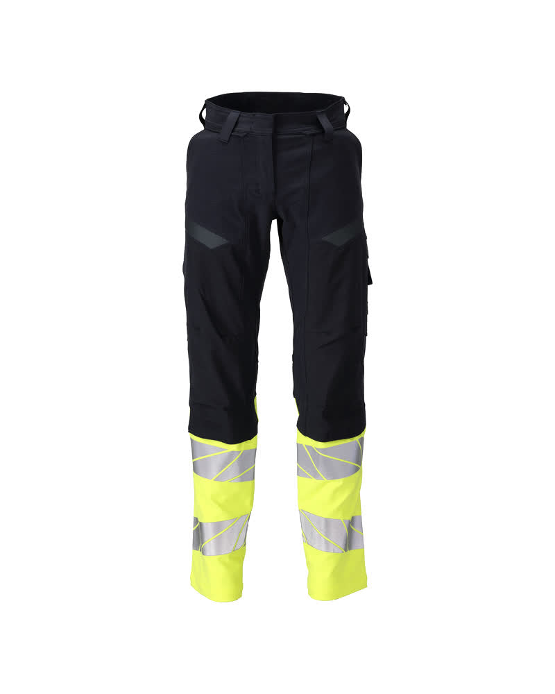 ACCELERATE MULTISAFE Pantalon avec poches genouillères - Marine foncé/Hi-vis jaune