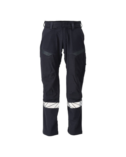 ACCELERATE MULTISAFE Pantalon avec poches genouillères - Marine foncé/Hi-vis jaune