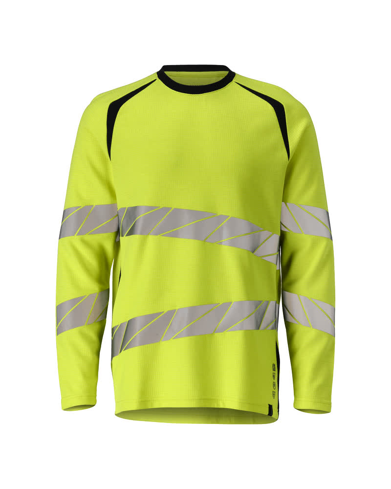ACCELERATE MULTISAFE T-shirt, manches longues - Hi-vis Jaune/Marine foncé