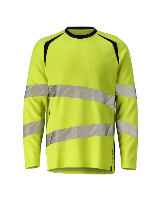 ACCELERATE MULTISAFE T-shirt, manches longues - Hi-vis Jaune/Marine foncé