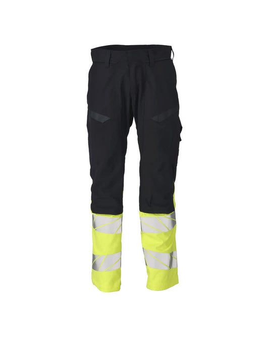 ACCELERATE MULTISAFE Pantalon avec poches genouillères - Marine foncé/Hi-vis jaune