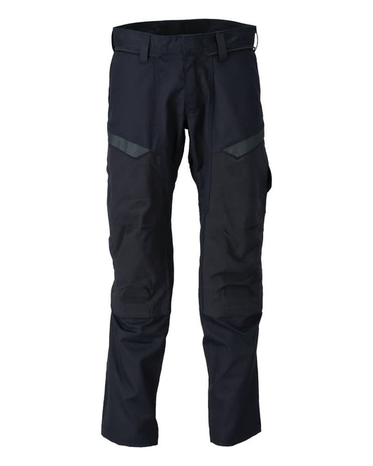 ACCELERATE MULTISAFE Pantalon avec poches genouillères - Marine foncé/Hi-vis jaune