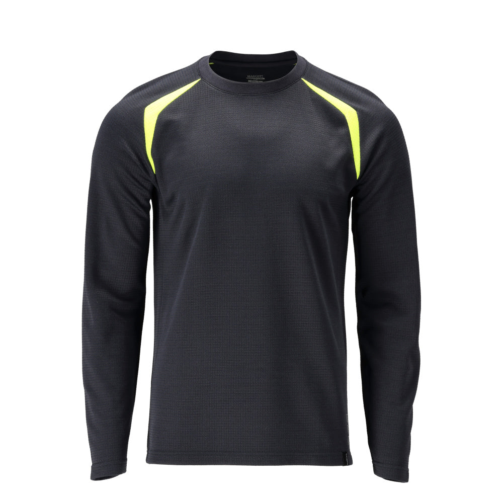 ACCELERATE MULTISAFE T-shirt, manches longues - Marine foncé/Hi-vis jaune