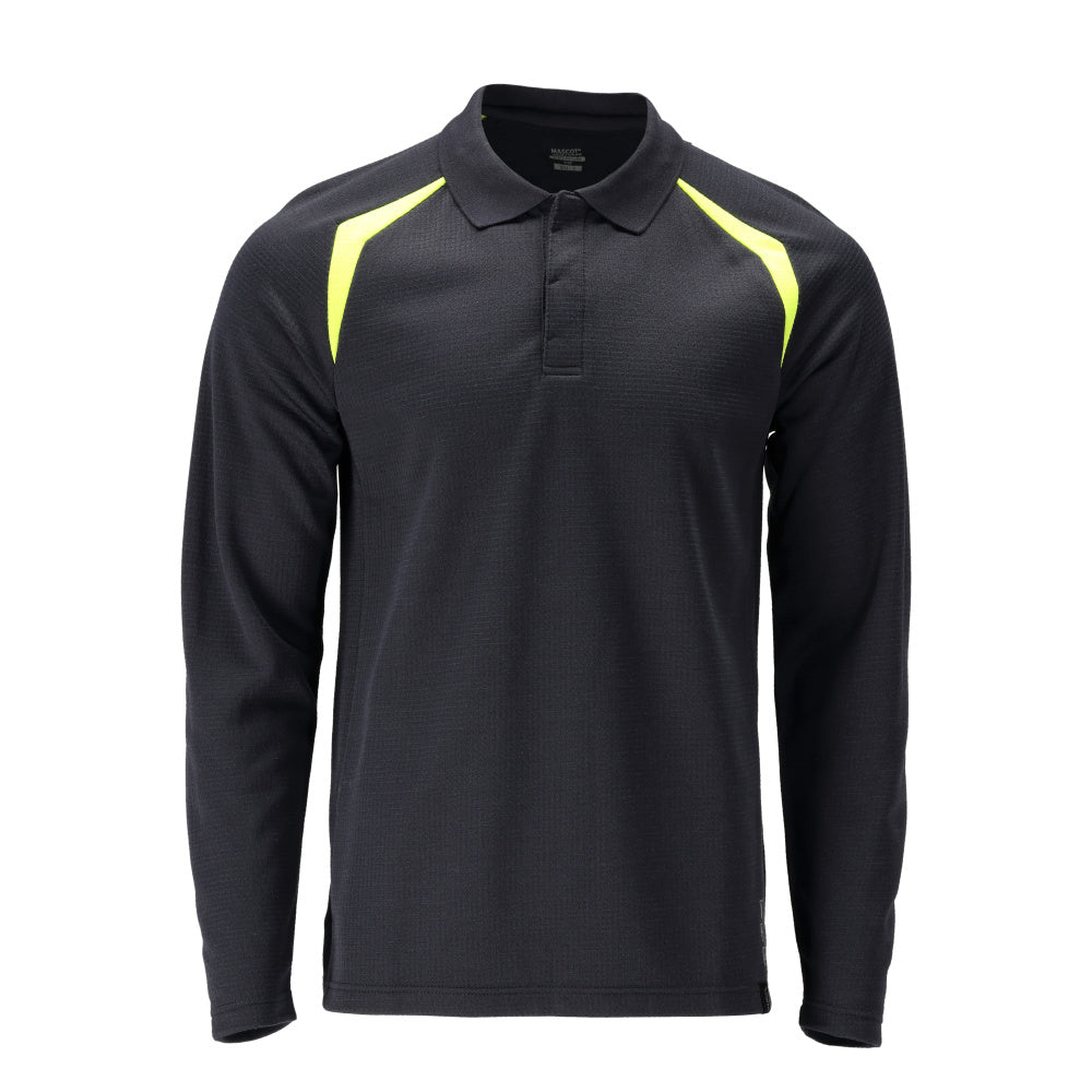 ACCELERATE MULTISAFE Polo, manches longues - Marine foncé/Hi-vis jaune