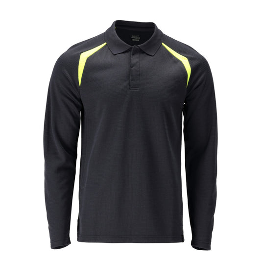 ACCELERATE MULTISAFE Polo, manches longues - Marine foncé/Hi-vis jaune