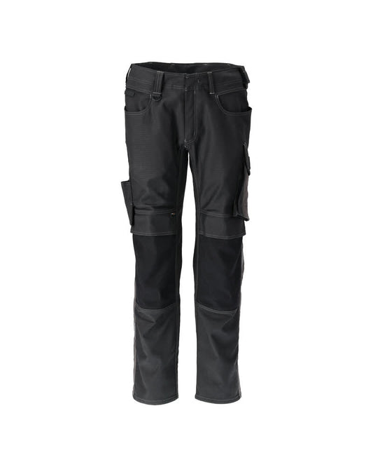 UNIQUE Pantalon avec poches genouillères - Noir/Anthracite foncé